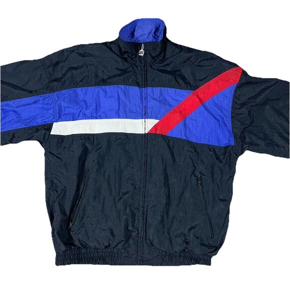 Vintage FILA Jacket Mens Medium 90s Track Windbreaker Colorblock Streetwear Zip - Picture 11 of 11